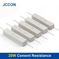 10Pcs 20W Cement Resistor 5% 0.1R~82R 0.1R 0.15R 0.22R 0.25R 0.33R 0.47R 1R 1.5R 2.2R 82R ohm Ceramic Cement Resistance