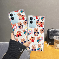 เคสใหม่2023สำหรับ VIVO V29 Pro V29e X90 Pro X80 Pro 5G 4G Phone Case เคสโทรศัพท์ป้องกันการตกหล่นฝาหลังโทรศัพท์ลายการ์ตูนหมีน่ารัก