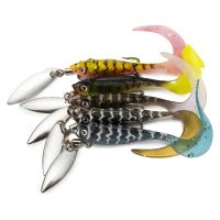 5Pcs Fishing Lures Bionic Fishing Lures with Sequins and Lead Wraps Simulate Fish-Shaped Soft Lures for Bucktails Lures