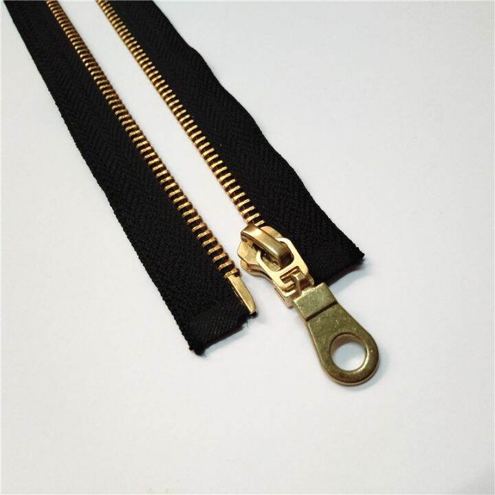 5pcs-70cm-jacket-style-brass-metal-divider-zipper-black-nylon-coil-zipper