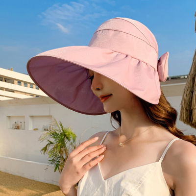 HX หมวกกันแดดสำหรับผู้หญิง,หมวกปีกกว้างพับได้ปรับได้หมวกกันแดดป้องกันแสงยูวีสำหรับใบหน้า