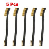 5pcs Mini Wire Brush Set Double Head Steel Brass Nylon Metal Rust Cleaning Polishing Home Kitchen Cleaning Brush