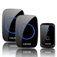 ▥ CACAZI A06 DC battery-operated Wireless Waterproof Doorbell 300M Remote 36 chimes Cordless Home Cordless Call Bell