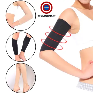 2 Pair Arm Sleeves for Plus Size Women, Slim Upper Arm Compression Shapers  Wraps, 1 Pair Calf Compression Sleeves Included