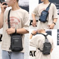 ▫❄✟ Solid Color Man Chest Bag Multifunction Anti-theft USB Charging Crossbody Bag Waterproof Originales Small Backpacks for Male