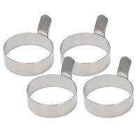 4 Pcs Egg Frying Rings Stainless Steel Omelette Model Pancake Rings Round Fried Poach Mould with Handle S