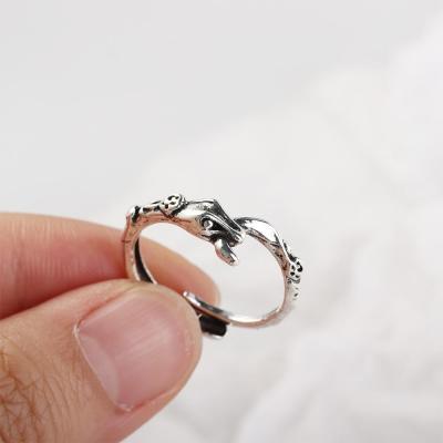 QIQIAOSHOP แหวนแบบเปิดสำหรับผู้หญิงผู้ชาย,แหวนแหวนรูปงูเครื่องประดับแฟชั่นสไตล์เกาหลี