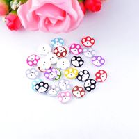 Free Shipping Retail 20Pcs Random Mixed Lovely Bears Paw Cartoon Multicolor Wood Sewing Buttons Scrapbooking 14mmx16mm Haberdashery