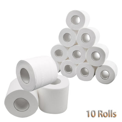NICEYARD 10 RollsLot 3 Layers Toilet Roll Paper Home Bath Kitchen Tissue Roll Wood Pulp Skin-friendly Toilet Paper