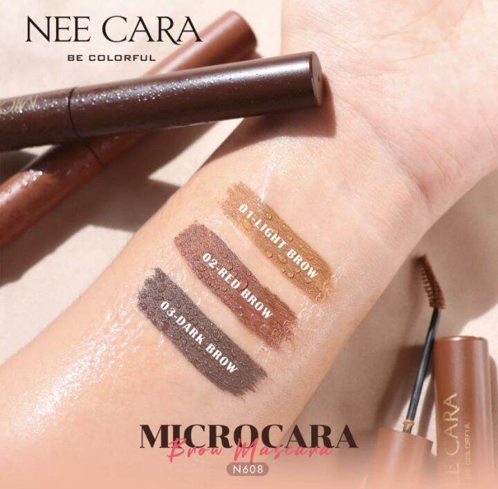 nee-cara-n608-นีคาร่า-มาสคาร่าปัดคิ้ว-หัวแปรงสลิมเรียวเล็ก-ปัดง่ายขึ้น-nee-cara-microcara-brow-mascara