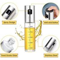 ❍❀❍ 1pc Olive Oil Sprayer Dispenser Kitchen Stainless Steel Glass Bottle With Scale Kitchen Storage Tool