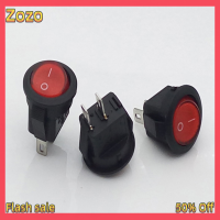 Zozo ✨Ready Stock✨ 10pcs KCD11เส้นผ่าศูนย์กลางขนาดเล็กรอบเรือโยกสวิทช์ Black MINI round Black White RED 2 PIN ON-OFF ROCKER SWITCH