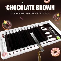 Abonnie Mink Soft Brown Individual Volume Extensions False Dark Brown Eyelashes Natural Eyelash Extension Mink Colored Lashes Cables Converters