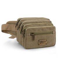 【CW】 Canvas Waist Pack Men Multifunction