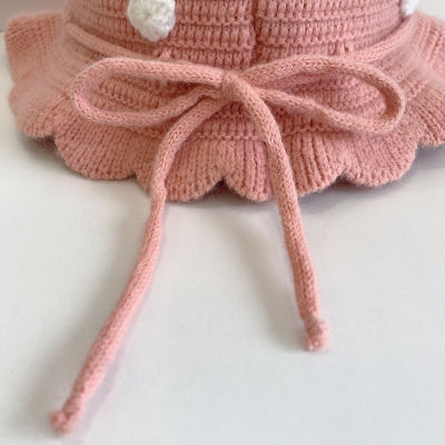 Baby Newborn Winter Hat Knitting Strawberry 3D Cute Bucket Cap by Hand for Toddler Infant 0-3 Months