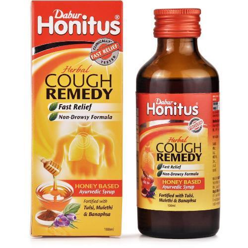 Dabur Honitus Herbal Cough Remedy Honey Based Ayurvedic Syrup - 100 ml,