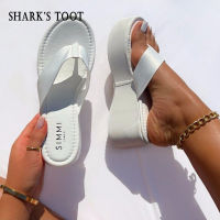 Shark’s tooth Large size womens shoes casual round head thick bottom increased toe flip flops women (size 36-43) JLSX316