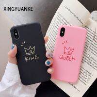 【Great. Cell phone case】 เคสคู่ Crown King ไซส์ควีนไซส์ Y15 Y12 Y17เคสซิลิโคน Y19 Y20 Y91C Y93 S1 V11โปร VIVO Y11 V9เคสโทรศัพท์สีลูกกวาดนุ่มนวล