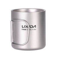 Lixada 330มิลลิลิตรผนังสองไทเทเนียมถ้วยน้ำกาแฟชาแก้วตั้งแคมป์ถ้วยสำหรับบ้านกลางแจ้งตั้งแคมป์เดินป่าแบกเป้ปิกนิก