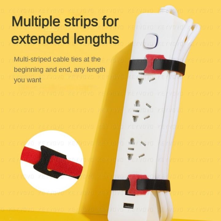 releasable-cable-organizer-ties-colored-reusable-nylon-loop-wrap-zip-bundle-t-type-wire-mouse-earphones-management-hoop-straps