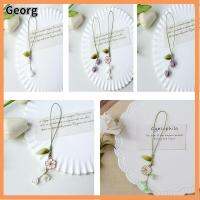 GEORG 3Pcs โลหะสำหรับตกแต่ง สายคล้องโทรศัพท์มือถือ มี9สี น่ารักน่ารักๆ เครื่องรางรูปดอกทิวลิปและดอกไม้ แบบพกพาได้ ฝาครอบชุดหูฟัง พวงกุญแจเคสโทรศัพท์มือถือ สำหรับ IPhone iPhone/ซัมซุง/หัวเว่ย