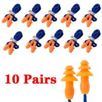 10Pcs Soft Silicone Corded Ear Plugs Swimming Ears Protector Reusable Hearing Protection Noise Reduction Earplugs Earmuff Sleep