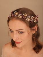 【hot】❧  Gold Alloy Bead Headband Hair Accessories Tiaras Bridal Headwear Wedding Jewelry Prom Headpiece