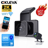 EKLEVA กล้องติดรถยนต์,กล้อง DVR WIFI GPS ความเร็วพิกัด2K HD กล้องติดรถยนต์การมองเห็นได้ในเวลากลางคืน24ชั่วโมงกล้องติดรถยนต์กล้องติดแผงหน้าปัดกล้องวิดีโอรถยนต์กล้องติดรถยนต์กล้องติดรถยนต์