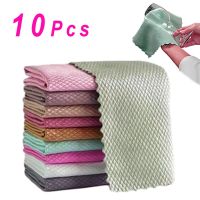 ☄﹊▩ Efficient Glass Cleaning Towel MIrror Cleaning Cloth Absorbent Kitchen Towels 25x25cm Napkin for Glass Dish Washing Wiping Rag