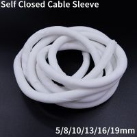 Cable Sleeve Organizer 5mm- 19mm PET Braided Expandable Cable Management Self Closing Loom Split Pipe Wire Wrap Protection White Electrical Circuitry