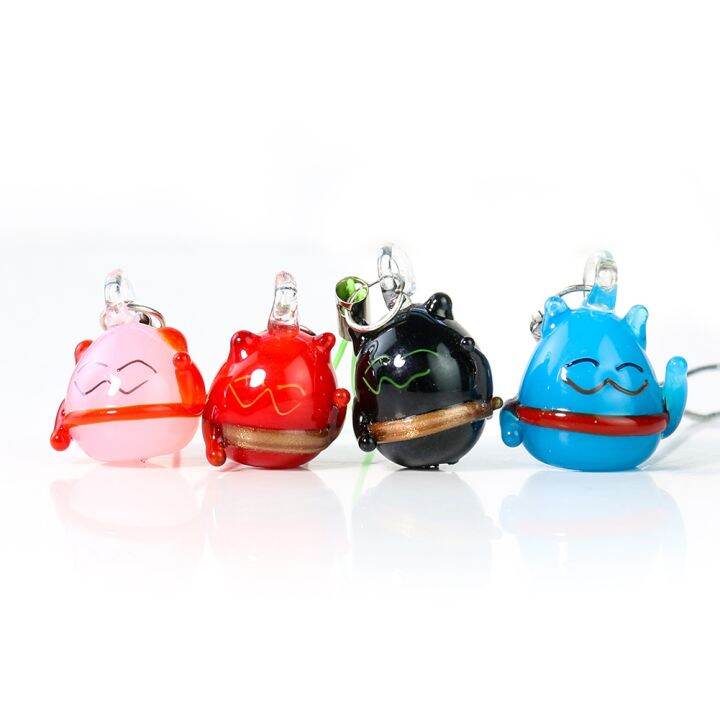 cw-keychain-coloured-glaze-pendant-purse-charms-neko-ornament-glass-amulet-jewelry-wholesale