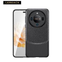 Lereach เคส TPU คลาสสิกน้ำหนักเบาสำหรับ Huawei Mate 60 Pro 60pro ป้องกันลายนิ้วมือซิลิโคนลายลิ้นจี่เคสโทรศัพท์ฝาหลังหนัง