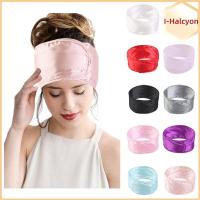 I-HALCYON ปรับได้ปรับได้ ที่คาดผมผ้าซาติน ความกว้างกว้าง สีทึบทึบ ที่คาดผมโยคะแต่งหน้า แฟชั่นสำหรับผู้หญิง นุ่มนุ่มๆ ที่คาดผมสปาล้างหน้า สำหรับผู้หญิง