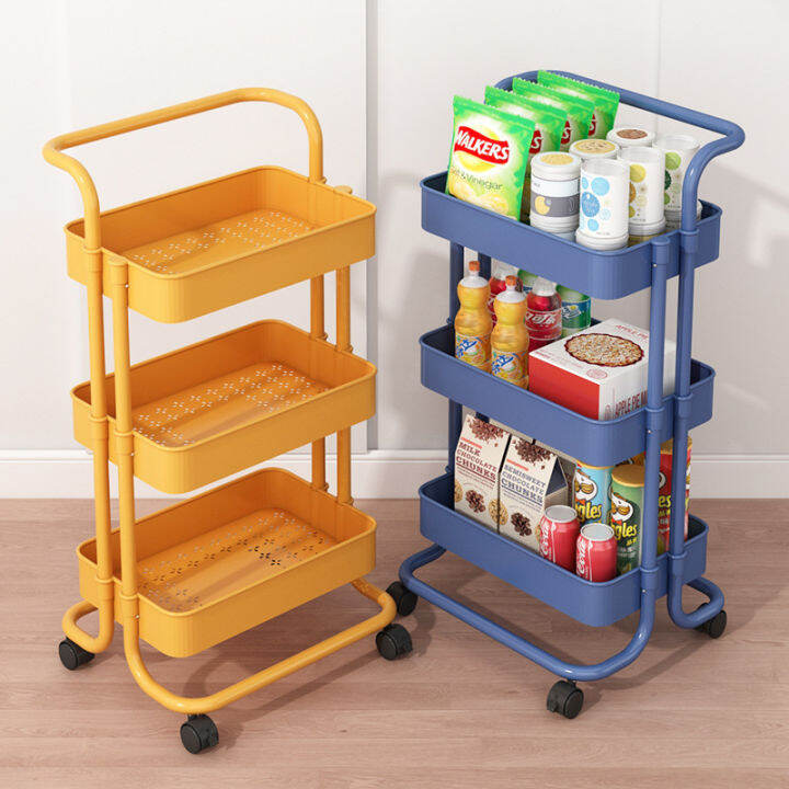 onesunys-4colors-ชั้นวางของ3ชั้น-พร้อมล้อเลื่อน-ที่จับ-รถเข็นอาหาร-rolling-cart-shelf-ชั้นวางโครงเหล็ก-กันสนิม-พร้อมส่ง-42-37-86cm