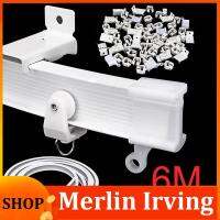 Merlin Irving Shop 6 Meter  Curtain Track Rail Flexible Cuttable Bendable Side Clamping For Curved Straight Windows Pole Accessories