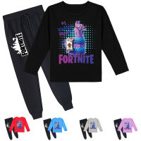 Fortnites ชุดเสื้อยืดกางเกงแขนยาวสำหรับเด็กผู้ชายเด็กผู้หญิง,ชุดเสื้อยืดกางเกงวอร์มพิมพ์ลายการ์ตูนลำลองผ้าฝ้าย Y239 65% สำหรับฤดูใบไม้ผลิฤดูใบไม้ร่วง