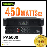 RIWORAL เครื่องขยายเสียง PA6000 เพาเวอร์แอมป์กลางแจ้ง 450watts +450watts power amp แต่ละแชนเนลสามารถขับลำโพงขนาด 15 นิ้วหรือเล็กกว่าได้