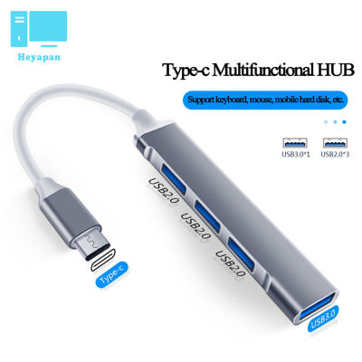 ฮับ USB C Hub 4 Multi-Port USB Type-C Hub กับ USB2.0 USB3.0ฟังก์ชัน OTG อะแดปเตอร์ตัวแยก USB ที่รองรับ Win7/8/10