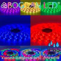 LED STRIP, SET 5M K-AA5050-RGB PIXEL DC12V 14.4W/1M 5m/roll IP65 ยี่ห้อ BOGDAN LED แอลอีดีไฟเส้น สี RGB แบบ SET พร้อมติดตั้งใช้งาน