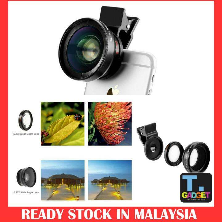 Universal Camera Lens 0.45x Super Wide Angle Lens + 12.5x Super Macro