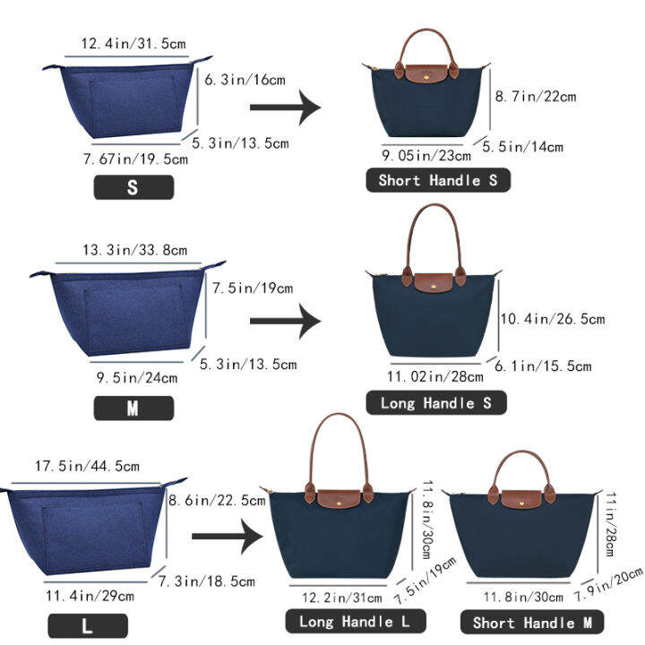 กระเป๋าผ้าสักหลาดใส่กระเป๋า-longchamp-ออแกไนเซอร์กระเป๋าถือกระเป๋าโท้ทสะพายข้างกระเป๋าในกระเป๋าเบามาก