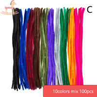 PCWFKEF 100pcs BUNKER PIPE cleaners เด็กของเล่นการศึกษา handmade COLORFUL