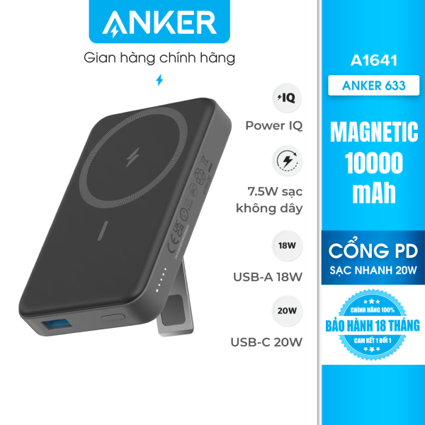 Pin sạc dự phòng Anker 633 (MagGo) dung lượng 10000mAh và USB-C dành cho iPhone 13/12 Series – A1641