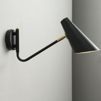 Industrial Adjustable with switch Wall Lamp Creative Reading Bedside Vintage Retro Led E27 Wall Lights Fexible Black Gold