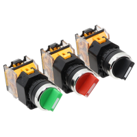 10PcsBox 22mm Self-lock Selector Switch 1NO1NC 23 Positions Rotary Switches DPST 10A400V Power Switch ONOFF Red Green Black