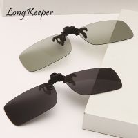 LongKeeper Kacamata Clip On Flip Up Kacamata Hitam Pria Terpolarisasi Kacamata Pandangan Malam Antisilau Kacamata Driver Oculos De Sol