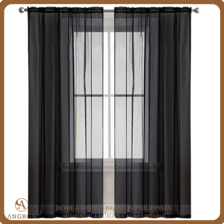 Angbon 100*200cm Sheer Curtain Plain Home Decor Curtain (1 Piece