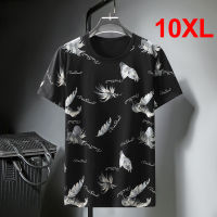 ฤดูร้อน T เสื้อผู้ชาย Streetwear แฟชั่น Feather พิมพ์แขนสั้น Tshirt Oversize Tees Tops Baggy เสื้อยืด Plus ขนาด10XL HA083