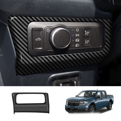 For Ford Maverick 2022+ Car Interior Carbon Fiber Headlight Adjustment Switch Decoration Cover Trim
