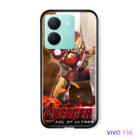 Volans เคสสำหรับ Vivo Y36 Y36 5G เคสโทรศัพท์ Marvl สำหรับเด็กผู้ชายซูเปอร์ฮีโร่สำหรับผู้ชายเคสเคสกระจกเทมเปอร์แบบไล่ระดับสี